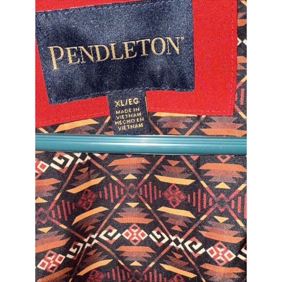 Pendleton Jacket Womens X-Large Red Rain Coat Aztec Lining Hooded Lightweight - Picture 3 of 6